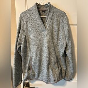 Women’s Eddie Bauer V-neck Shawl Collar Knit Gray Sweater